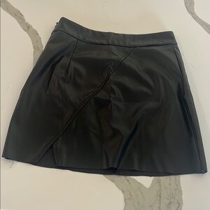 Black Faux Leather Mini Skirt